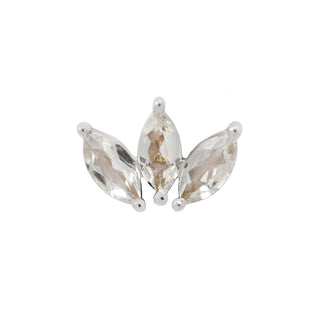 Moet - Swarovski CZ Threadless End Threadless Ends Buddha Jewelry White Gold  