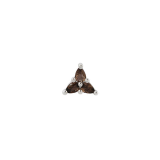 3 Little Pears - Smoky Quartz - Threadless End Threadless Ends Buddha Jewelry White Gold  