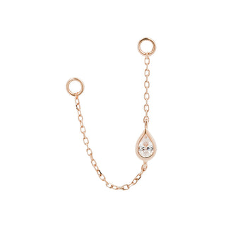 Teardrop - CZ - Chain Chains Buddha Jewelry Rose Gold