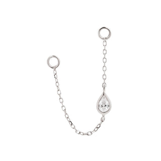 Teardrop - CZ - Chain Chains Buddha Jewelry White Gold