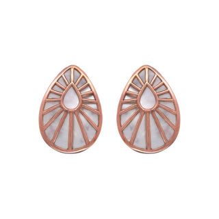 Beam Teardrop Plugs - Mother of Pearl - Rose Gold Plated Plugs Buddha Jewelry