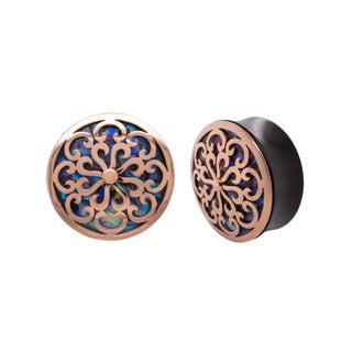 Idol Plugs - Abalone - Rose Gold Plated Plugs Buddha Jewelry