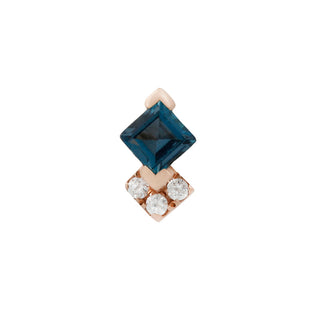 Vivienne - London Blue Topaz + CZ Threadless End Threadless Ends Buddha Jewelry Rose Gold  