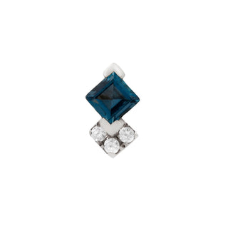 Vivienne - London Blue Topaz + CZ Threadless End Threadless Ends Buddha Jewelry White Gold  