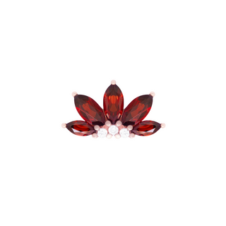 Valentina - Garnet - Threadless End Threadless Ends Buddha Jewelry Rose Gold