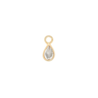 Concorde Teardrop Charm Charms Buddha Jewelry Yellow Gold White Topaz 