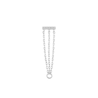 Auralie - CZ - Threadless End with Chains Threadless Ends Buddha Jewelry White Gold 26mm 