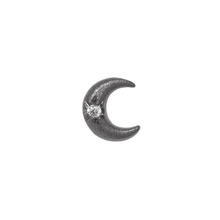 Black Moon - CZ + Rhodium - Threadless End Threadless Ends Buddha Jewelry   