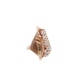 Elevate - Rutilated Quartz + CZ - Threadless End Threadless Ends Buddha Jewelry Rose Gold  