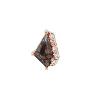 Elevate - Tourmalated Quartz + CZ - Threadless End Threadless Ends Buddha Jewelry Rose Gold  