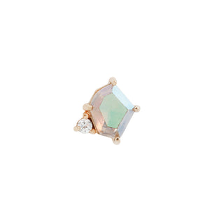 Elicit - Mercury Mist Topaz + CZ - Threadless End Threadless Ends Buddha Jewelry Rose Gold  