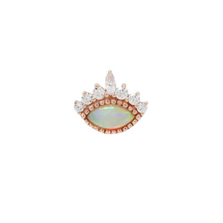 Enchant - Opal + CZ - Threadless End Threadless Ends Buddha Jewelry Rose Gold  