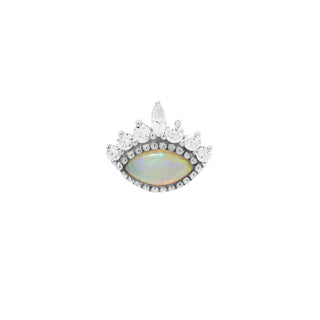 Enchant - Opal + CZ - Threadless End Threadless Ends Buddha Jewelry White Gold  