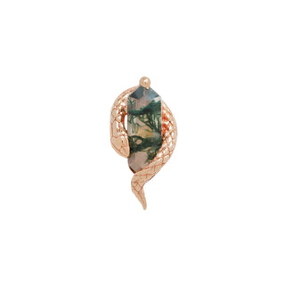 Eve Was Framed - Moss Agate - Threadless End Threadless Ends Buddha Jewelry Rose Gold  