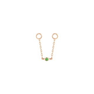 Round Center - Tsavorite - Chain Chains Buddha Jewelry Rose Gold