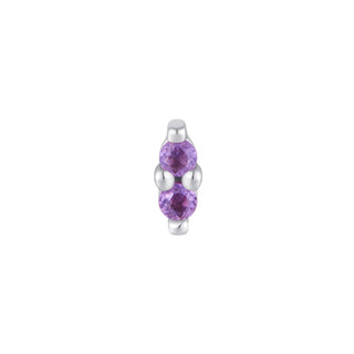 Mishka 2 - Amethyst - Threadless End Threadless Ends Buddha Jewelry White Gold  