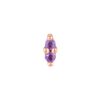 Mishka 2 - Amethyst - Threadless End Threadless Ends Buddha Jewelry Rose Gold  