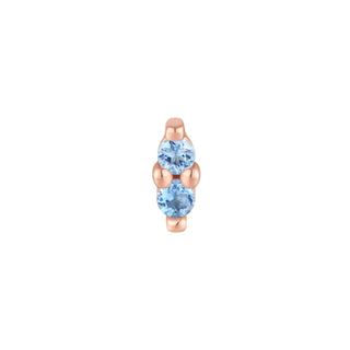 Mishka 2 - London Blue Topaz - Threadless End Threadless Ends Buddha Jewelry Rose Gold  