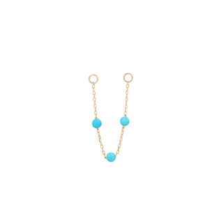 3 Bead - Turquoise - Chain Chains Buddha Jewelry Rose Gold