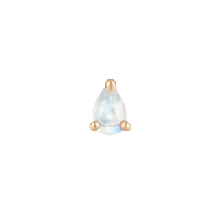 Rainbow Moonstone Pear - Threadless End Threadless Ends Buddha Jewelry Rose Gold  