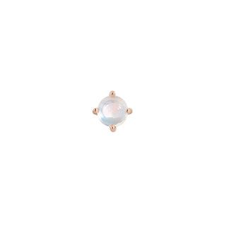 Rainbow Moonstone Prong - Threadless End Threadless Ends Buddha Jewelry Rose Gold  