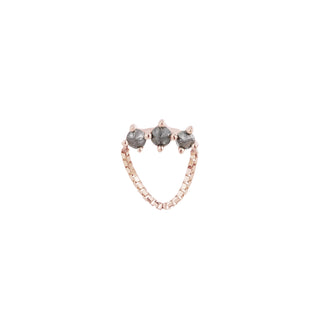 Halston - Reverse Set Grey Diamond - Threadless End Threadless Ends Buddha Jewelry Rose Gold  