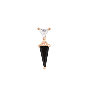 Daring - Black Spinel + CZ - Threadless End Threadless Ends Buddha Jewelry Rose Gold  