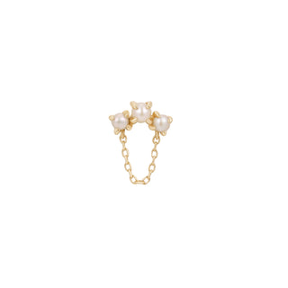 Halston Pearl + Chain - Threadless End Threadless Ends Buddha Jewelry Yellow Gold