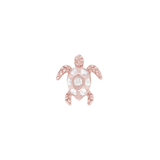 Honu - White Sapphire - Threadless End Threadless Ends Buddha Jewelry Rose Gold