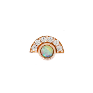 Kahlo Opal + CZ - Threadless End Threadless Ends Buddha Jewelry Rose Gold  