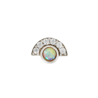 Kahlo Opal + CZ - Threadless End Threadless Ends Buddha Jewelry White Gold  