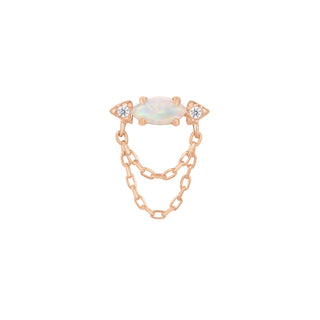 Limitless - Opal + CZ - Threadless End Threadless Ends Buddha Jewelry Rose Gold  