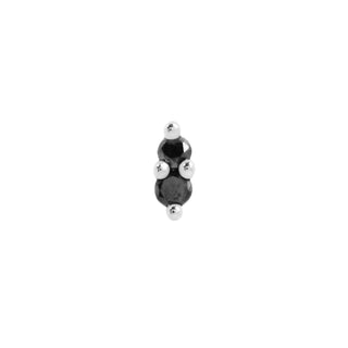 Mishka 2 - Black Diamond - Threadless End Threadless Ends Buddha Jewelry White Gold  