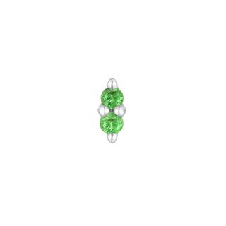 Mishka Prong 2 - Tsavorite - Threadless End Threadless Ends Buddha Jewelry White Gold  