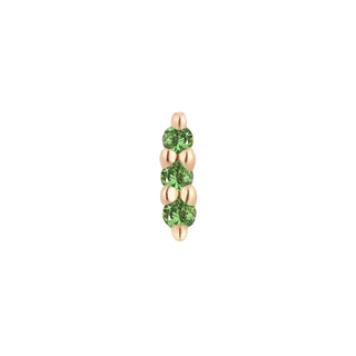 Mishka Prong 3 - Tsavorite - Threadless End Threadless Ends Buddha Jewelry Rose Gold  