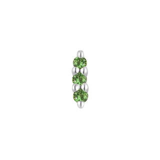 Mishka Prong 3 - Tsavorite - Threadless End Threadless Ends Buddha Jewelry White Gold  