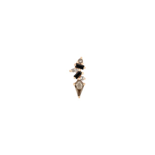 Mixt - Smoky Quartz + Black Spinel - Threadless End Threadless Ends Buddha Jewelry White Gold  