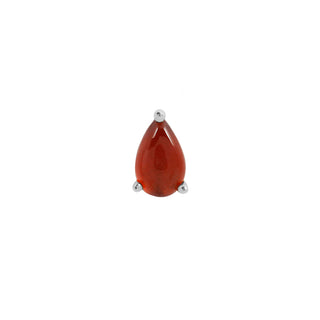 Pear - Garnet - Threadless End Threadless Ends Buddha Jewelry White Gold  