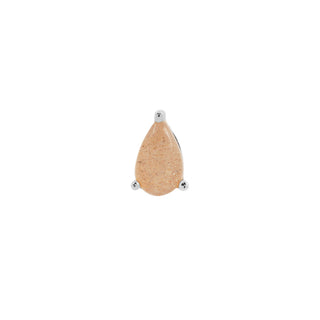 Sunstone Pear - Threadless End Threadless Ends Buddha Jewelry White Gold  