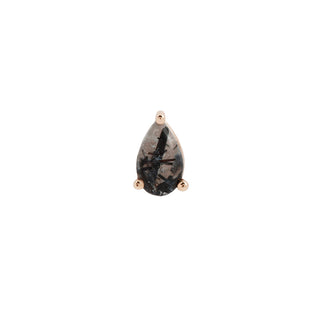 Tourmalated Quartz Pear - Threadless End Threadless Ends Buddha Jewelry Rose Gold  