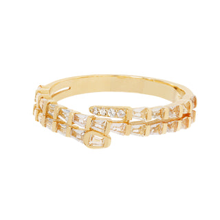 RION x Buddha Jewelry Prodigy Finger Ring - White Sapphire Finger Rings RION x Buddha Jewelry Yellow Gold  