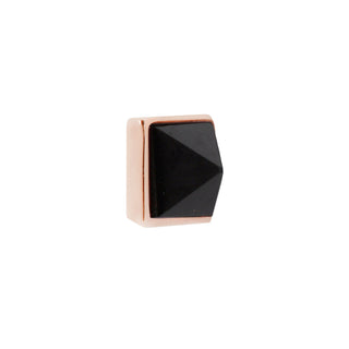 Pyramid - Black Spinel - Threadless End Threadless Ends Buddha Jewelry Rose Gold  