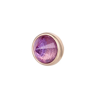 Round Bezel Reverse Set - Amethyst - Threadless End Threadless Ends Buddha Jewelry Rose Gold  