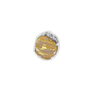 Vision - Rutilated Quartz - Threadless End Threadless Ends Buddha Jewelry White Gold  