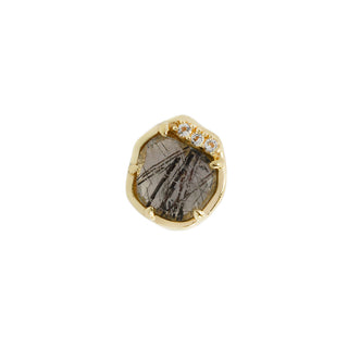 Vision - Tourmalated Quartz - Threadless End Threadless Ends Buddha Jewelry Yellow Gold  