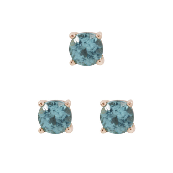 Solid Gold Apatite Earring - Piercing End Jewelry White Gold / 2.5mm